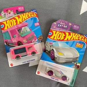 Hot Wheels Barbie set of 2 cars